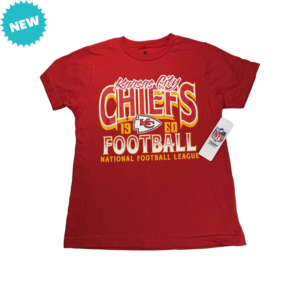 NFL Kansas City Chiefs Shirt Youth Medium 8/10 Graphic Short Sleeve Red Cotton